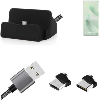 Ladestation für Infinix Zero 30 5G + USB-Typ C u. Micro-USB-Adapter