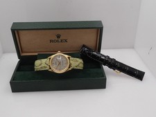 ROLEX O.P. DATE 31 MID-SIZE 6827 TOP 18KT GOLD LINEN DIAL '1972 AUTOMATIC WATCH 12