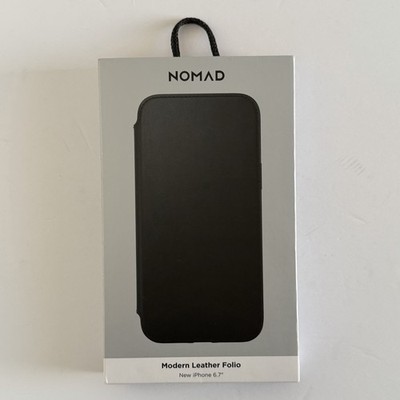 Nomad Modern Leather Folio iPhone Case 6.7'' Black NIB