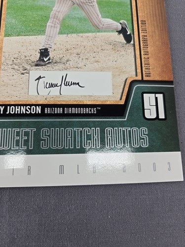 2003 Flair Sweet Swatch Jumbo Autos 026/218 Randy Johnson #RJ-SSA Auto HOF - Picture 3 of 19