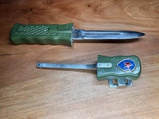 Rare Chinese PRC Police Fighting Knife Dagger Straight Blade and Serrated Blade