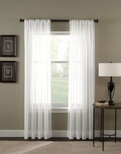 Trinity Crinkle Voile Sheer Curtain Panel, 51"W x 144"L Pack of 1 Winter