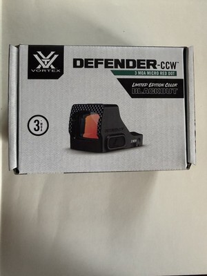 Vortex Defender-CCW 3 MOA Red Dot Sight Blackout Limited Edition Open Box