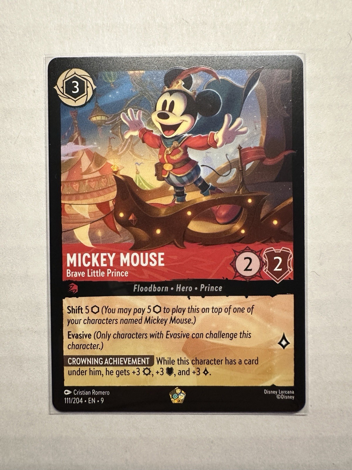Mickey Mouse - Brave Little Prince 111/204 Fabled Regular NM Disney Lorcana