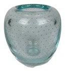Rare Vintage Murano Art Glass Bullicante Bubble Aqua Teal 5" Heavy Vase MCM Art