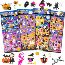 Halloween Puffy Stickers for Kids, 154Pcs Cute 3D Halloween Stickers