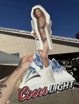 COORS LIGHT 2005 SNOW BUNNY TIN TACKER BEER SIGN MAN CAVE ORIGINAL