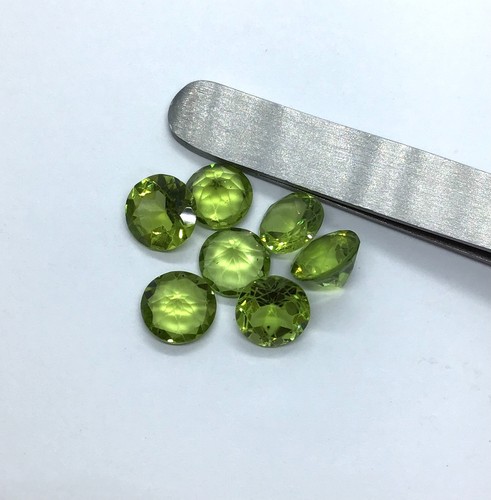 Piedra preciosa suelta AAA facetada corte redondo peridoto natural para hacer todo tipo de joyas - Imagen 8 de 24
