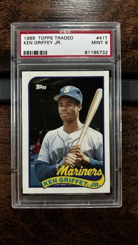 1989 Topps Traded Ken Griffey Jr. Rookie Base #41T PSA 9 Mariners