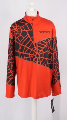 SPYDER HERREN FLEEC SPYD VITAL 1/2 REISSVERSCHLUSS ACTIVEWEAR OBERTEIL UK XL VOLCANO UVP £99 IB