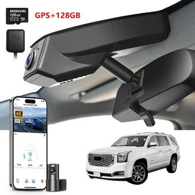 Mangoal Front 4K+Rear 1080P Dash Cam Custom for GMC Yukon/Yukon XL 2015-2020 GPS