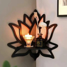1pc Wooden Lotus Corner Shelf Aromatherapy Oi...