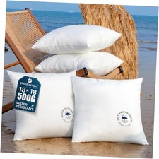  18x18 Outdoor Pillow Inserts - Pack of Waterproof Couch Throw 18x18 Inch 4