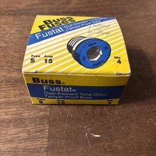 Buss Fustat S Type Fuses S15 Amp 125V Dual-Element Lot of 4