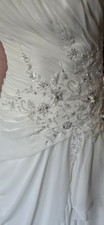 Ellis Bridals Ivory Strapless Sleeveless A-Line Beaded Wedding Dress UK 18