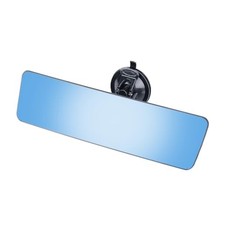 12" Large Curved Car Rear View Mirror with Suction Cup, Anti-Glare Blue