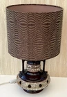 Vintage Fat Lava Mid Century Ceramic Brown/Cream Table Lamp Side Light