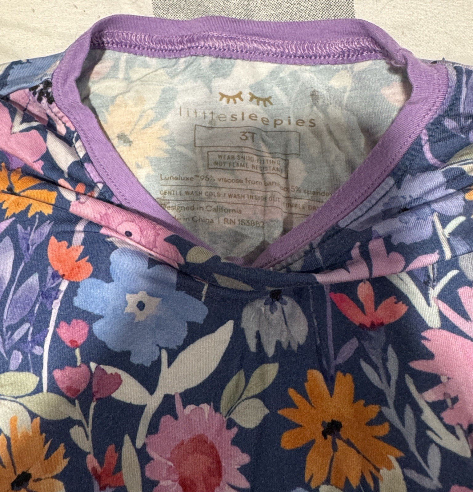 Little Sleepies Dusk Blooms Pajama Set 3T