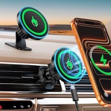Magsafe Car Mount Charger, Strong Magnetic 15W Wireless Car Phone Charger