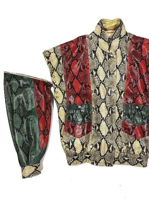 item 18AW GUCCI python print leather bomber jacke… - image 3