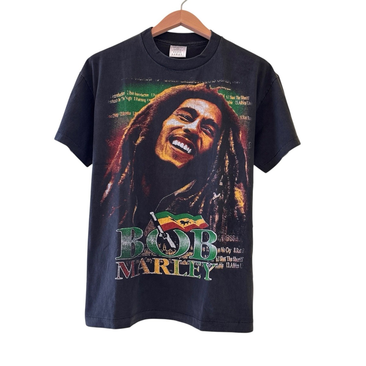 Vintage 90s Bob Marley Tee Size Large Single Stitch T-shirt Rasta 