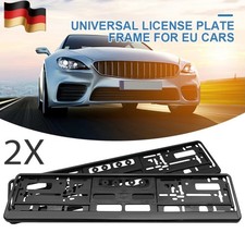 2x Kennzeichenhalter Nummernschildhalter EU PKW KFZ Kennzeichenhalterung Schwarz
