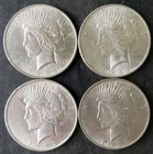 Lot of Four 1923 $1 Peace Silver Dollars