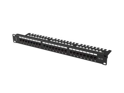 Lanberg PPU5-1124-B LANBERG 19'' Patchpanel 1U 24-Port CAT.5E UTP + Kabelorg. sw