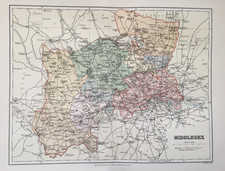 Karte - Middkesex - Comprehensive Gazetteer of England and Wales 1893