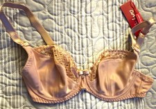 Curvy Kate 32D UK Beige Underwired Balconette Bra Lace Bow Adjustable Straps
