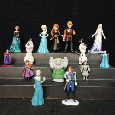 Disney Frozen PVC Cake Topper Figure 14 Lot Anna Elsa Olaf Kristoff Ryder Hans