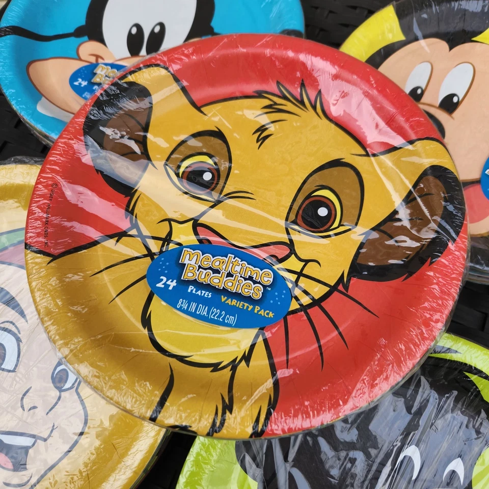 Pacote de pratos de papel 5 kg RARO Mealtime Buddies Disney Hallmark variedade 24ea - Imagem 2 de 4
