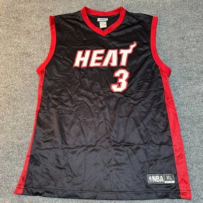 Miami Heat Dwayne Wade 3 NBA Jersey Mens XL Black Basketball Style 7794A