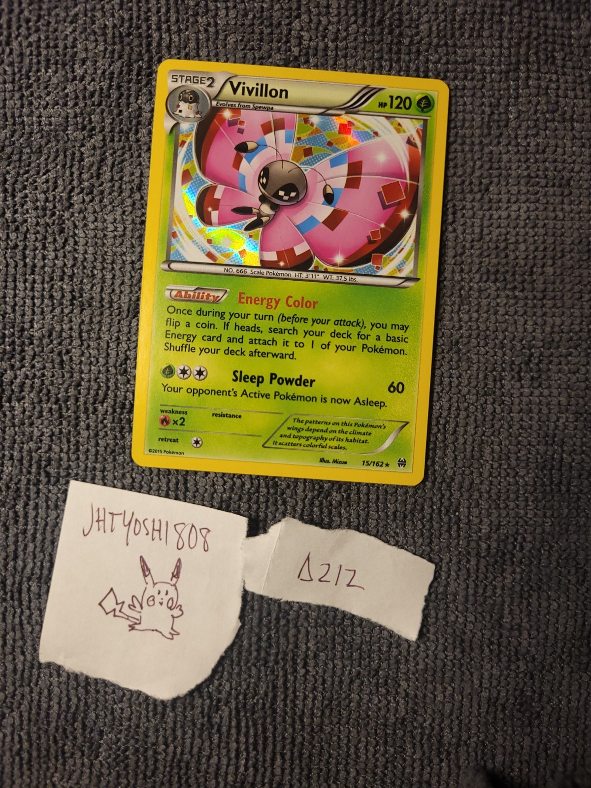 Vivillon 15/162 Breakthrough Holo