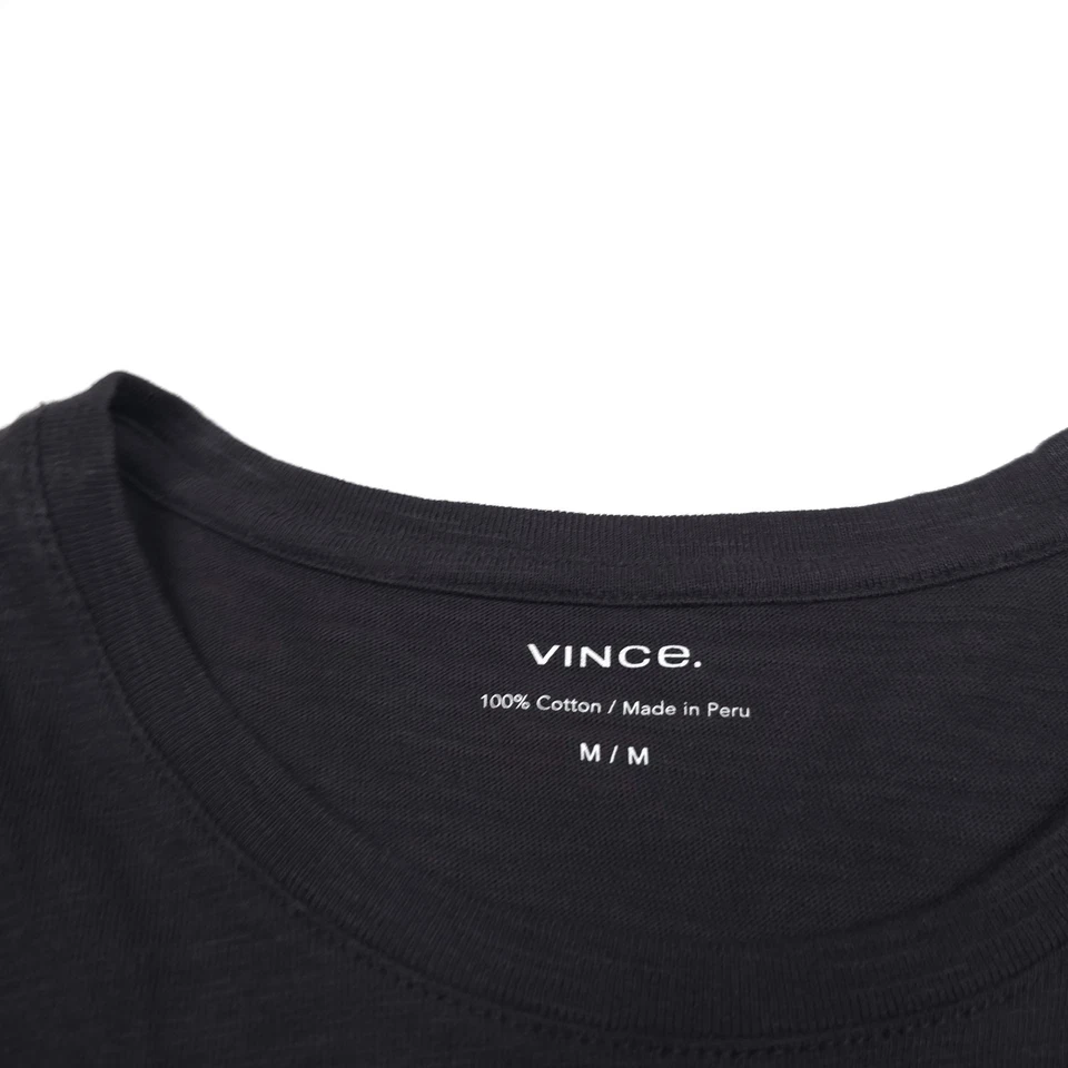 $110 Vince мягкий черный короткий рукав ворота Джерси футболка мужской размер большой - Изображение 2 из 4