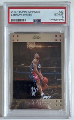 Topps 2007-08 Topps Chrome LeBron James #23 Base PSA 6 Cleveland Cavaliers