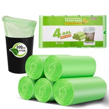 Small Trash Bags 4-6 Gallon, 200 Count Biodegradable Trash Bags 4 Gallon, Ext...