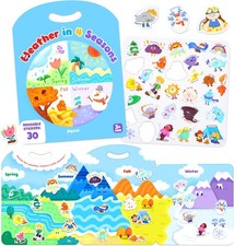 JoyCat Reusable Sticker Book - Jelly Stickers for Toddlers, Kids Multi Color