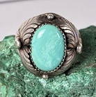 Vtg Pawn Native America Men’s Ring KINGMAN TURQUOISE Sterling Silver Sz 11