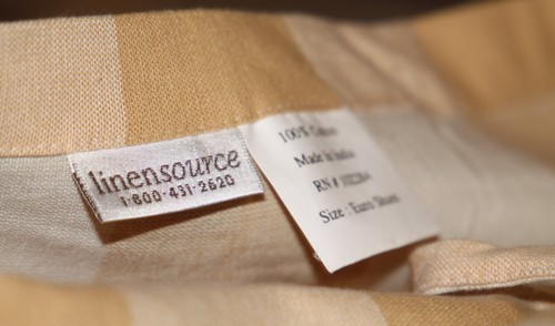 Set/2 federe cuscino Linen Source Euro Gingham marrone chiaro bianco a quadri 29" x 29" cravatta schienale - Foto 3 di 4