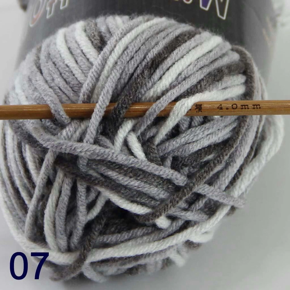 8 Ballsx50gr New Soft Colorful Children Cotton Hand dyed Wool Scarf Yarn Knit 07 - Image 3 of 4