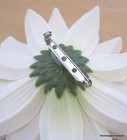 Water Lily 4 3/4" Cream White Silk Flower Brooch Pin,Bridal,Dance.Prom,Party  — photo 4