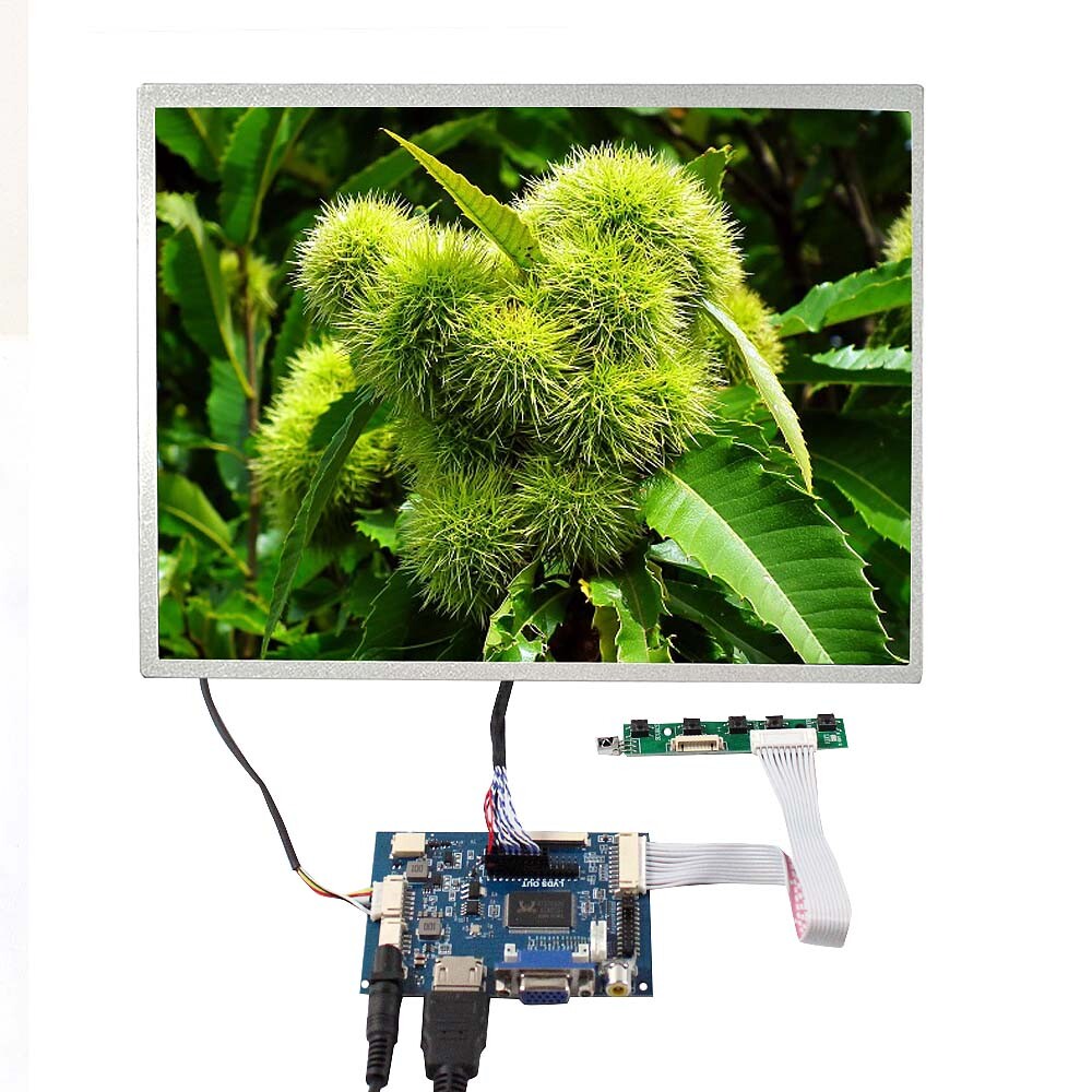 HD VGA 2AV Board 12.1"" G121X1-L04 1024x768 4:3 Aspect Ratio LCD Screen 20pins