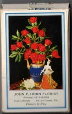 Vintage John F. Horn Florist Allentown PA. Floral Playing Cards Deck