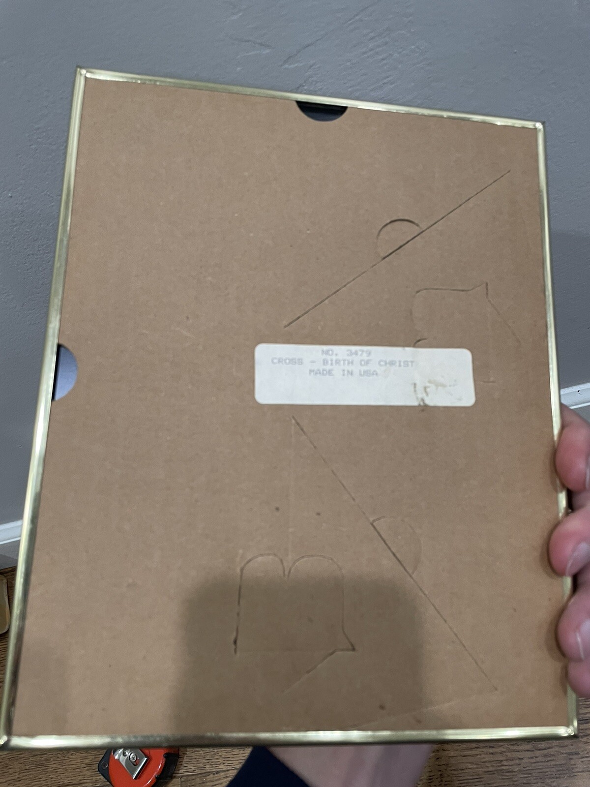 Vintage Jesus Life Birth Crucifixion Reflective Gold MCM Catholic BL