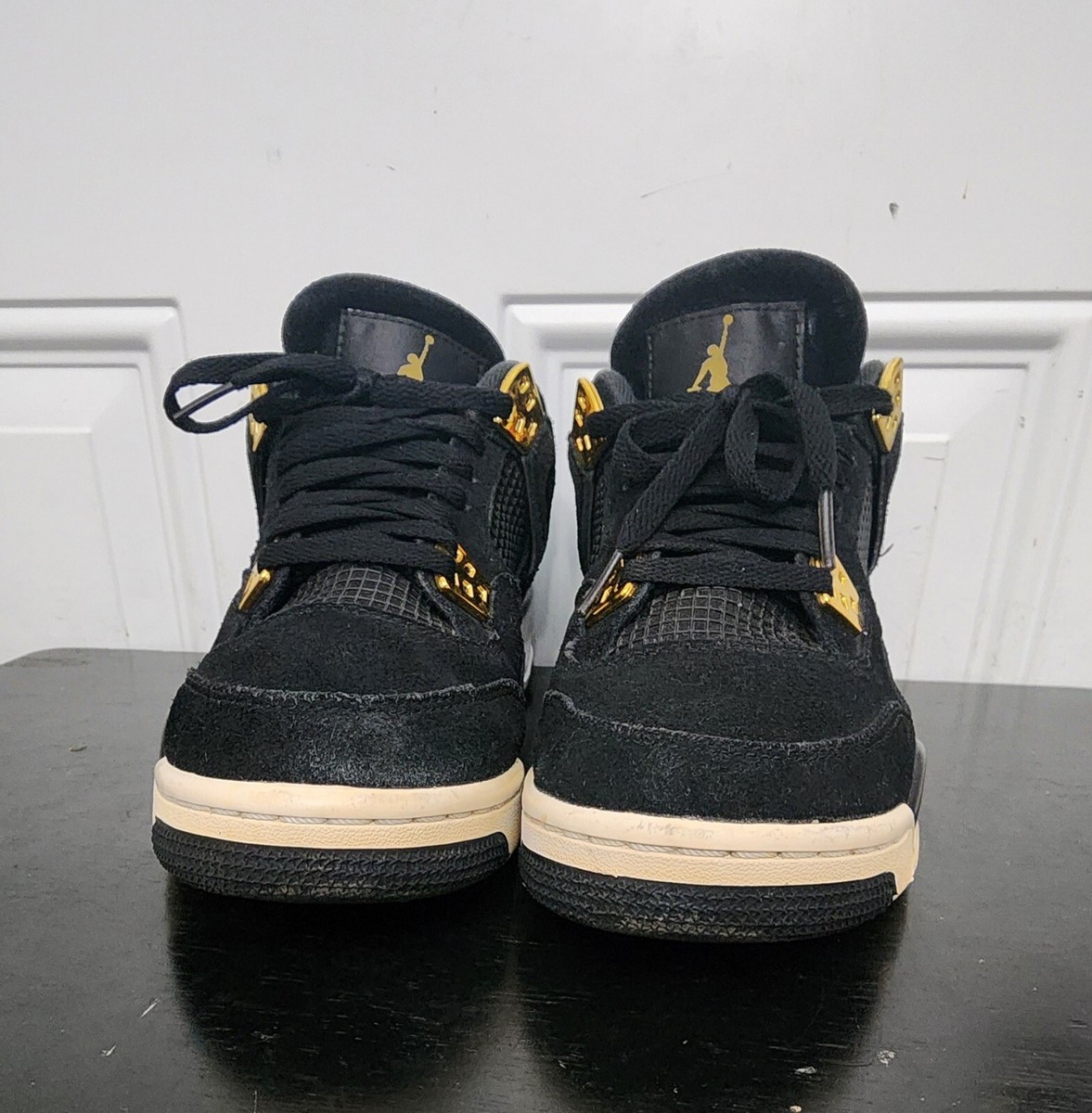 black and gold royalty jordans