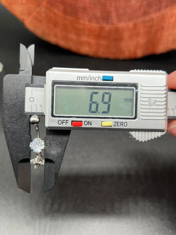 Anillo ombligo colgante estrella calibre 14 acero inoxidable circonita cúbica Foto 4 de 4