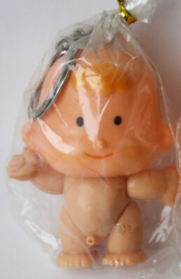 VINTAGE 80'S NAKED PIPI BABY TINKLE TOTS KEY CHAIN RING KEYCHAIN CHINA NEW !