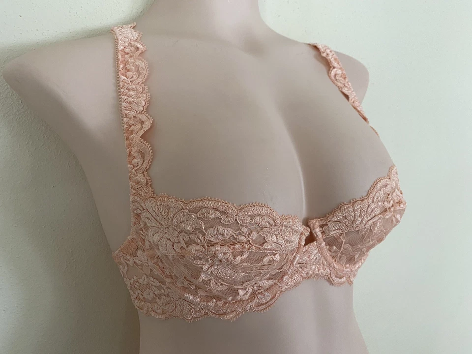 Sujetador La Perla 32A Coral, Encaje, Con Aros, Sin Acolchado Italia Talla 1 Foto 3 de 4