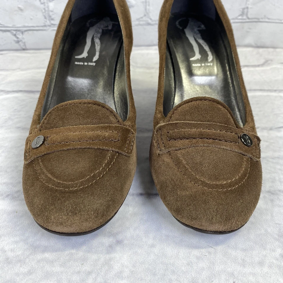 Zapatos de salón Belle By Sigerson Morisson 4142 Sigaro de gamuza de diseñador talla 9,5 B Italia Foto 4 de 4